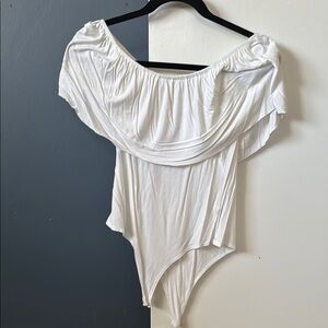 Elegant White Off-Shoulder Women's Top